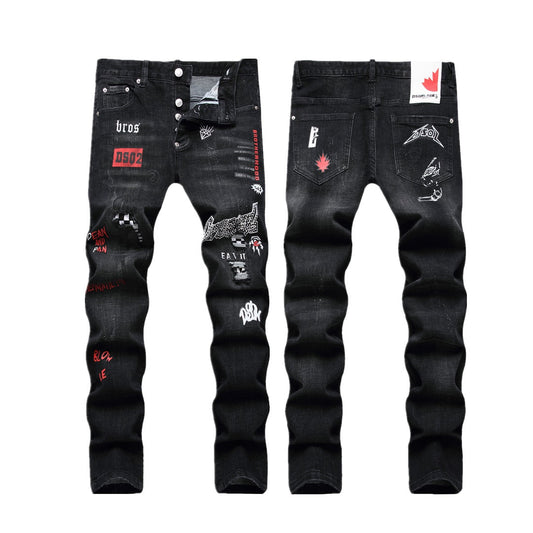NEW-diamond embroidery Jeans