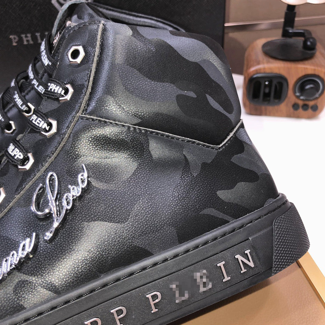 New-PP High Top leather shoes