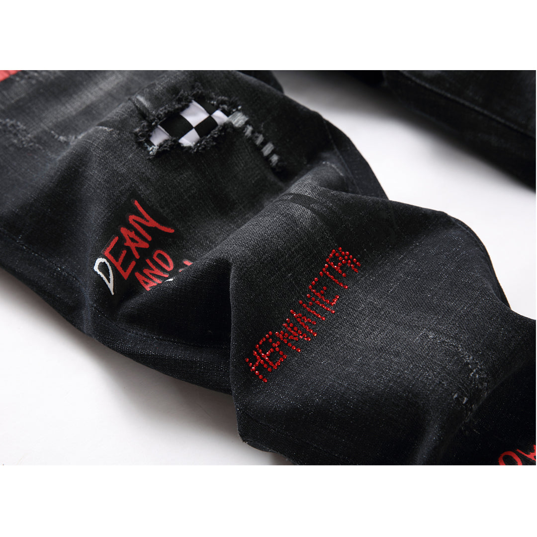 NEW-diamond embroidery Jeans