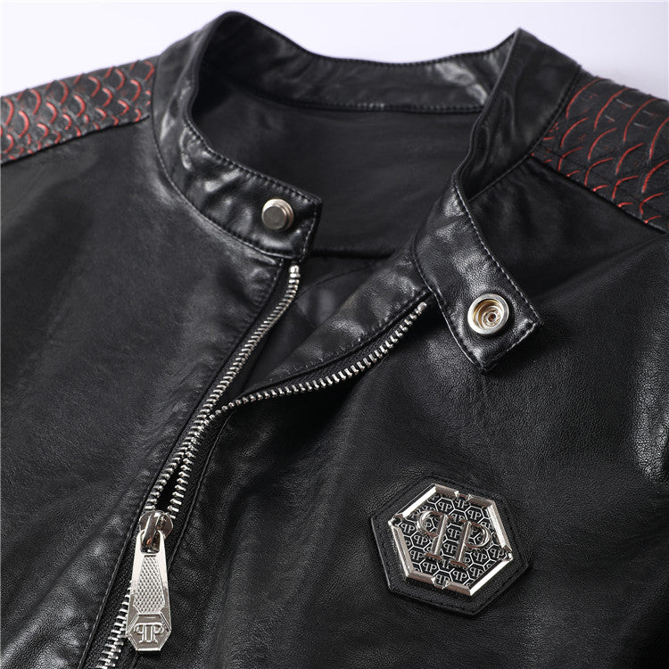 New-PP 6979 Padded leather jacket