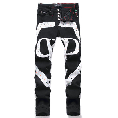 New-PP Lettering print jeans