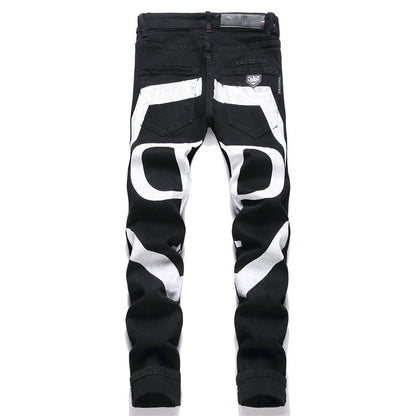 New-PP Lettering print jeans