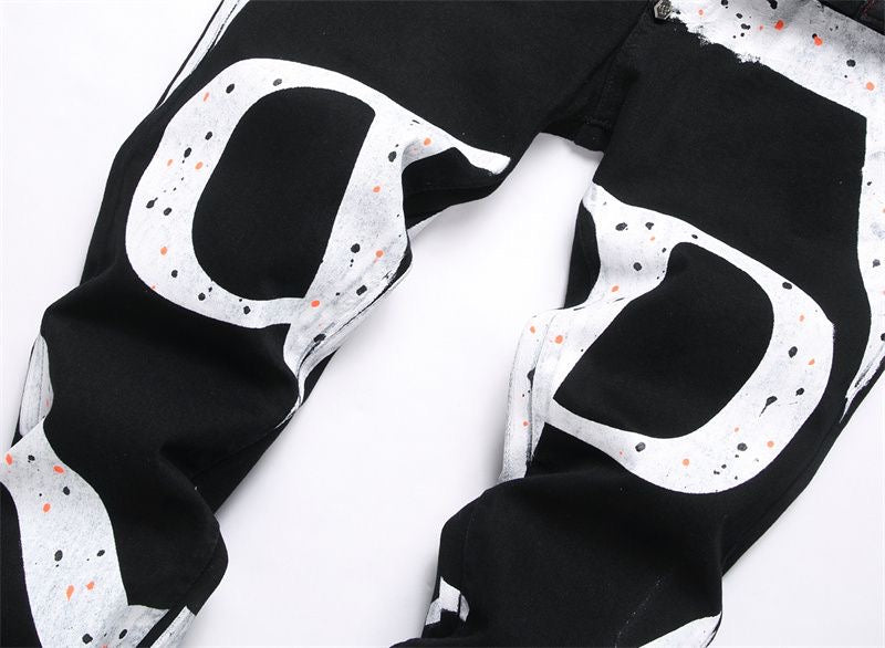 New-PP Lettering print jeans