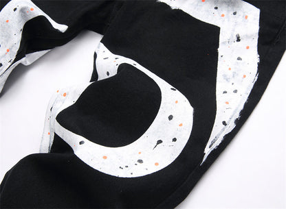 New-PP Lettering print jeans