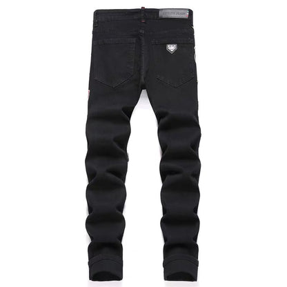 New-PP Tiger head patch jeans