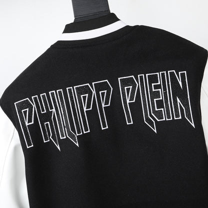 New-PP Leather Baseball Jacket